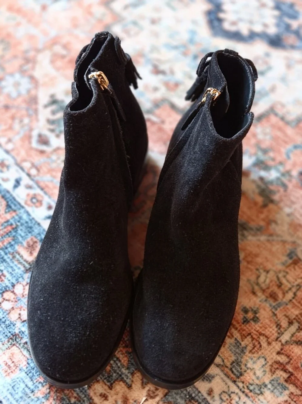 KATE SPADE ♠️ Black Suede Ankle Booties with Side Zip